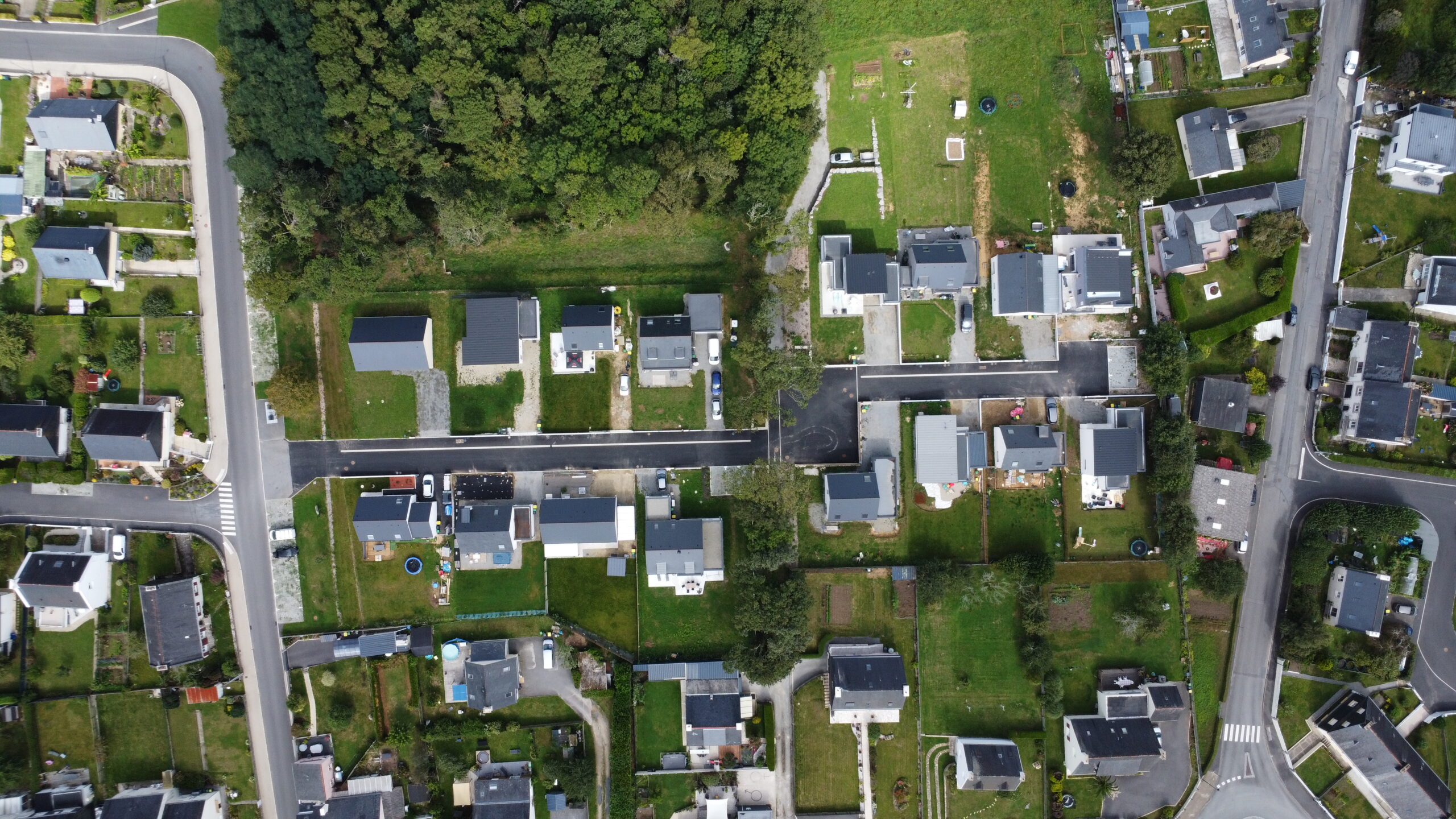 Vue aérienne des parcelles du projet