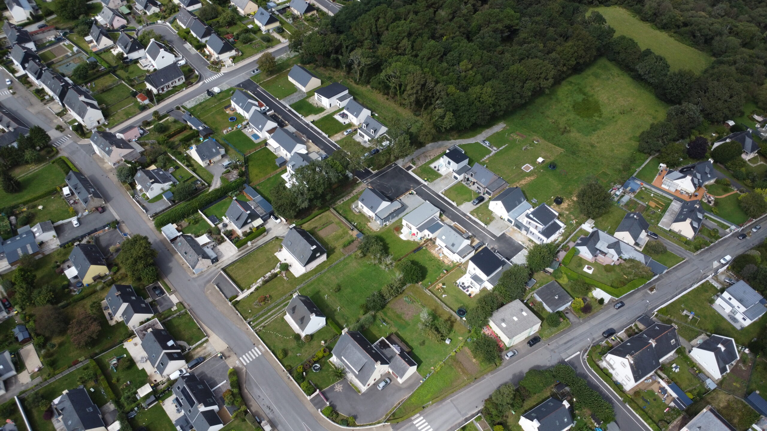 Vue aérienne du lotissement Le Clos des Chênes à Cléguer